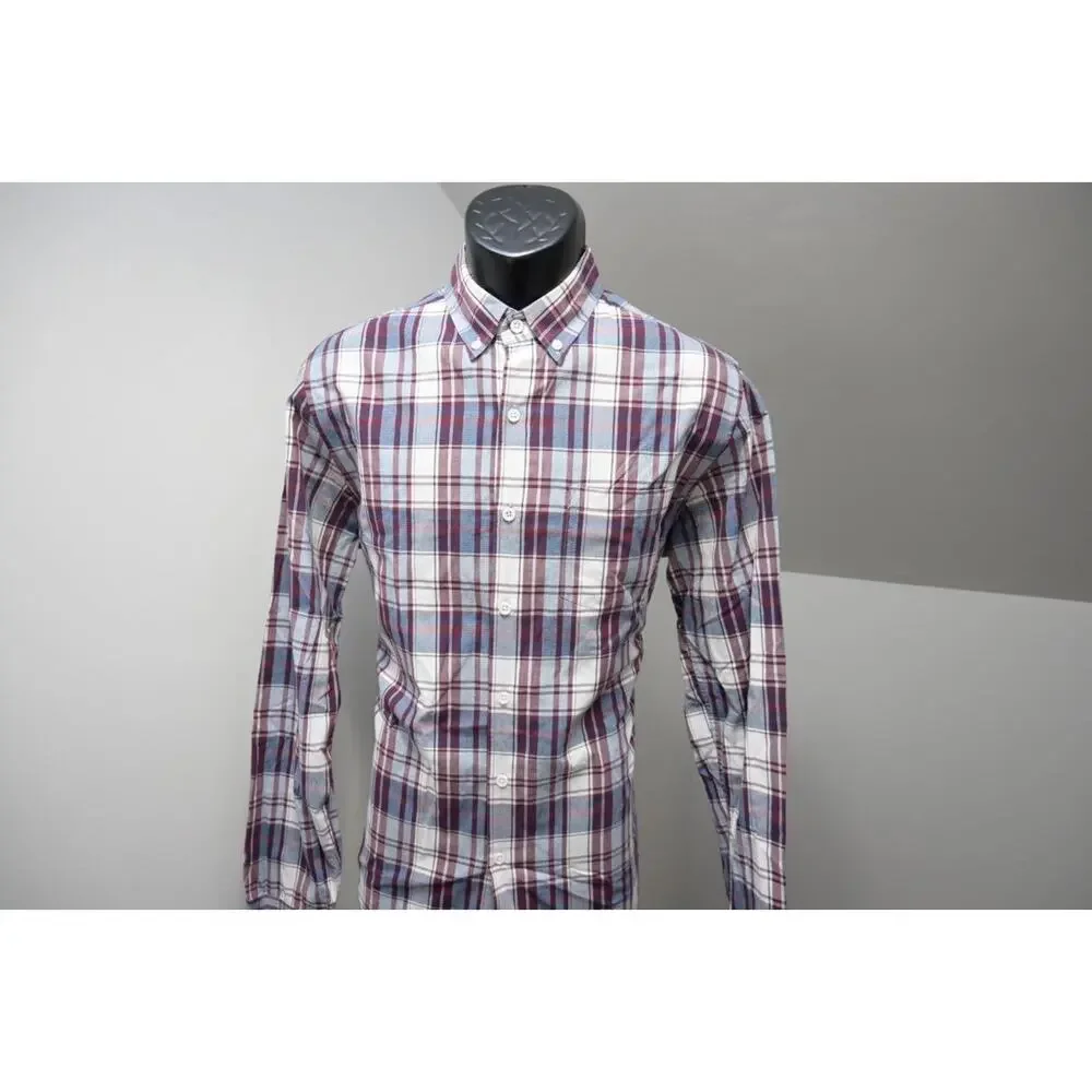 J Crew Classic Fit Dress Shirt Plaid Casual‎ Long Sleeve Mens Size Medium